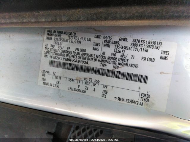 1FMZK1YM9FKA91034 Ford Transit Wagon Xl/xlt