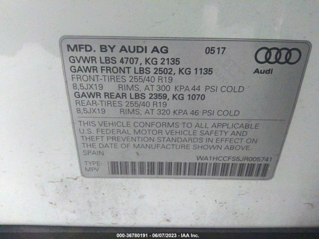WA1HCCFS5JR005741 Audi Q3 Premium Plus