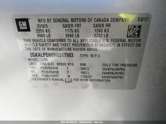 2GKALPEK8H6317983 GMC Terrain Slt