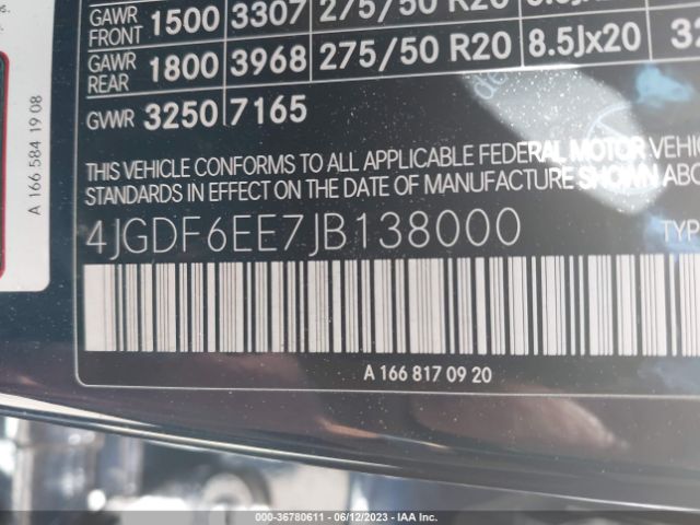 4JGDF6EE7JB138000 Mercedes-Benz Gls Gls 450