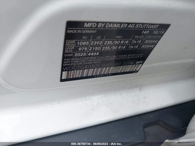 WDCTG4GB2LJ685540 Mercedes-Benz Gla Gla 250