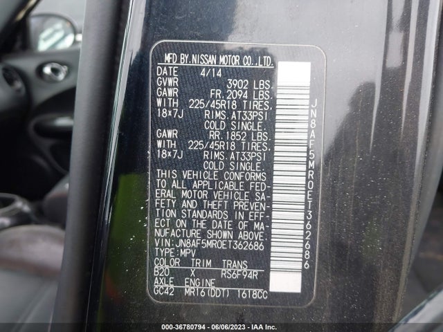 Nissan Juke Nismo 2014 JN8AF5MR0ET362686 Image 10