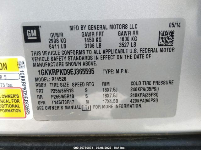 1GKKRPKD9EJ365595 GMC ACADIA SLE