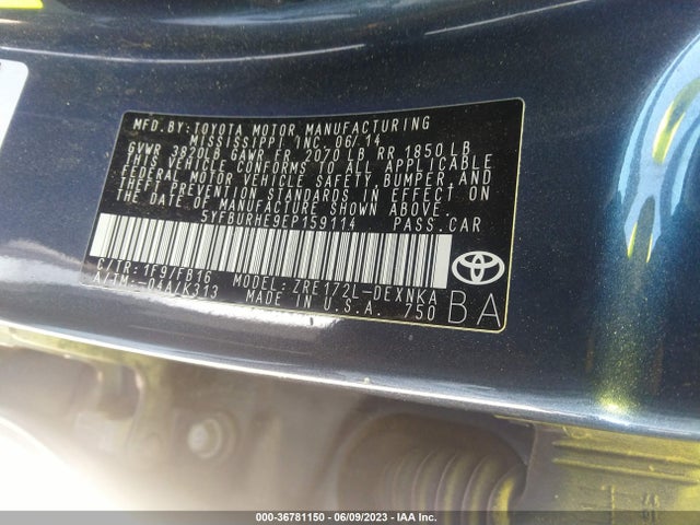 Toyota Corolla L/le/s/s Plus/le Plus 2014 5YFBURHE9EP159114 Image 9