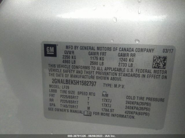 Chevrolet EQUINOX LS 2017 2GNALBEK5H1582797 Image 11