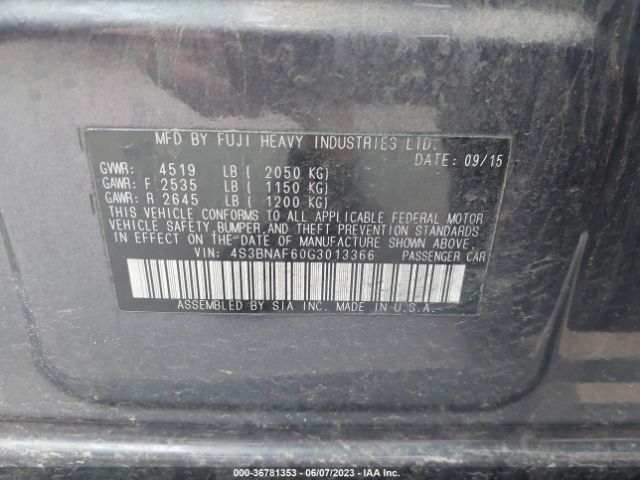 4S3BNAF60G3013366 Subaru Legacy 2.5i Premium