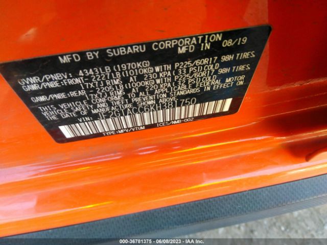 JF2GTACC6KH381750 Subaru Crosstrek Premium