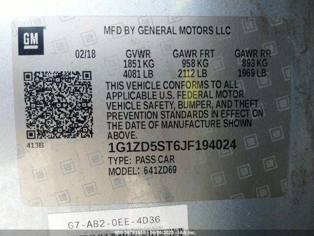 Chevrolet MALIBU LT 2018 1G1ZD5ST6JF194024 Image 10