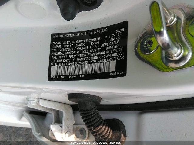 Honda Civic Hatchback Ex 2019 SHHFK7H68KU216493 Image 9