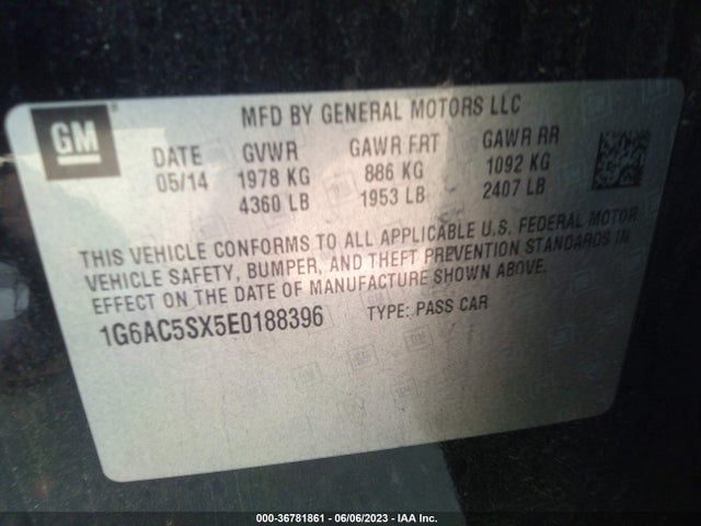 Cadillac Ats Performance Rwd 2014 1G6AC5SX5E0188396 Image 9