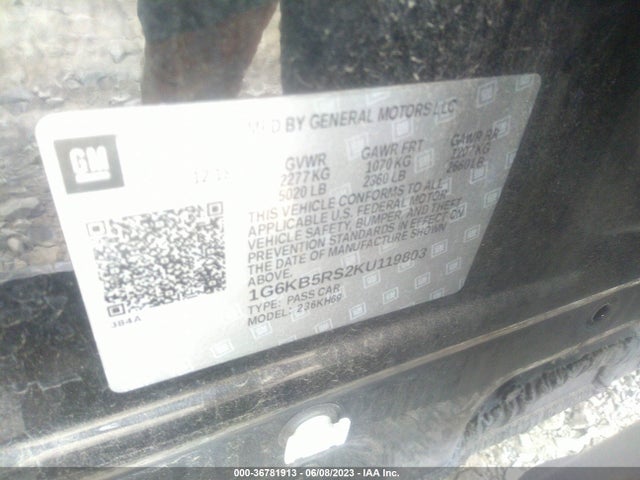 2019 Cadillac CT6, VIN: 1G6KB5RS2KU119803