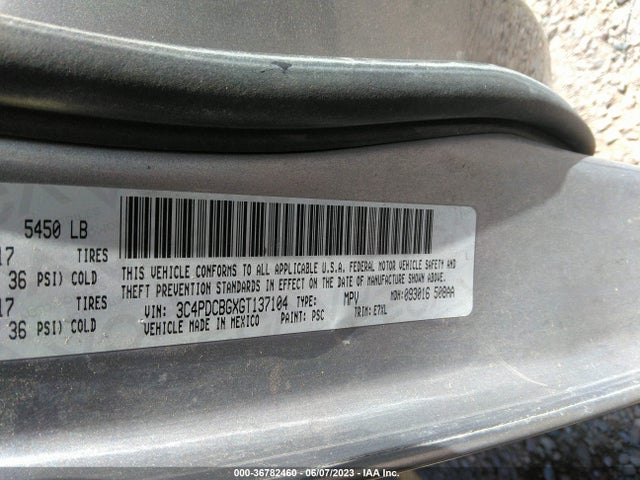 Dodge Journey Sxt 2016 3C4PDCBGXGT137104 Image 9
