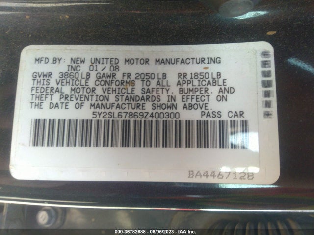 2009 PONTIAC VIBE W/1SA VIN: 5Y2SL67869Z400300