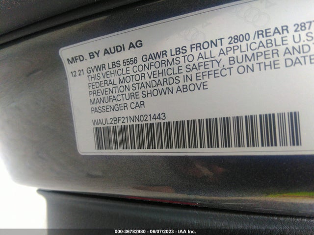 2022 Audi A6, VIN: WAUL2BF21NN021443