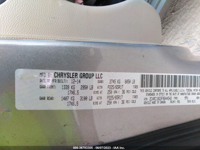 2C4RC1BG3FR644542 Chrysler Town & Country Touring