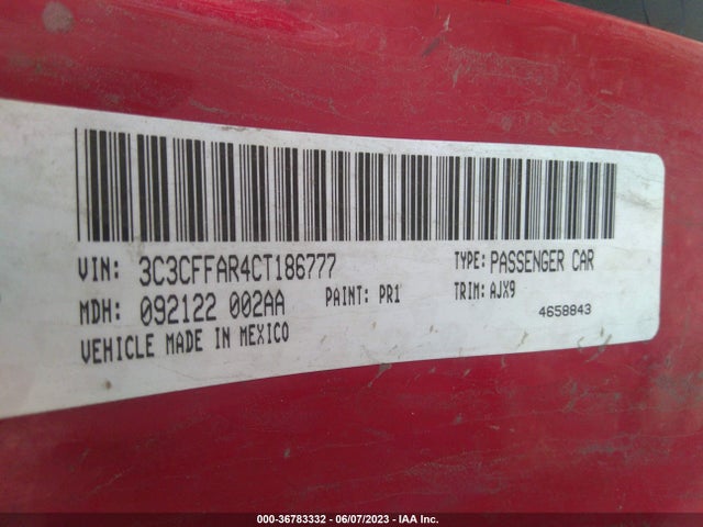 2012 FIAT 500 3C3CFFAR4CT186777 Photo 8