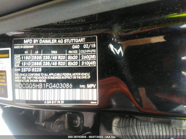 2015 MERCEDES-BENZ GLK-CLASS GLK 350 VIN: WDCGG5HB1FG403086