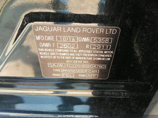 2017 Jaguar XJ, VIN: SAJWJ1CDXH8W04780