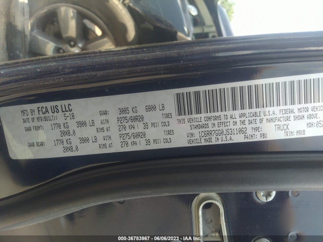 1C6RR7GG0JS311062 RAM 1500 Big Horn