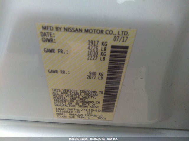 Nissan Altima 2.5 S 2017 1N4AL3AP7HC293940 Image 9