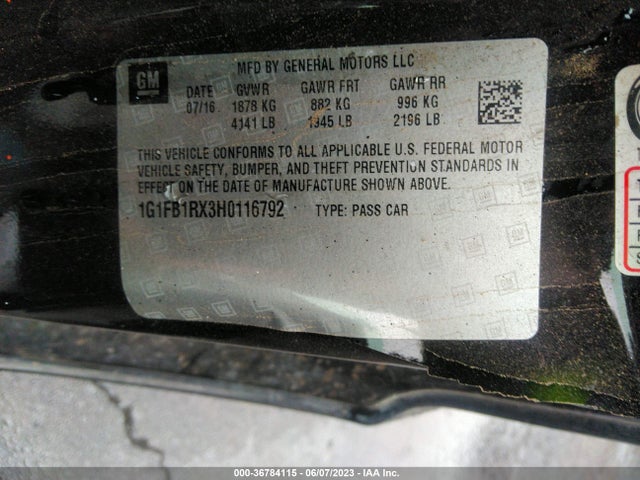 Chevrolet Camaro 1lt 2017 1G1FB1RX3H0116792 Image 10