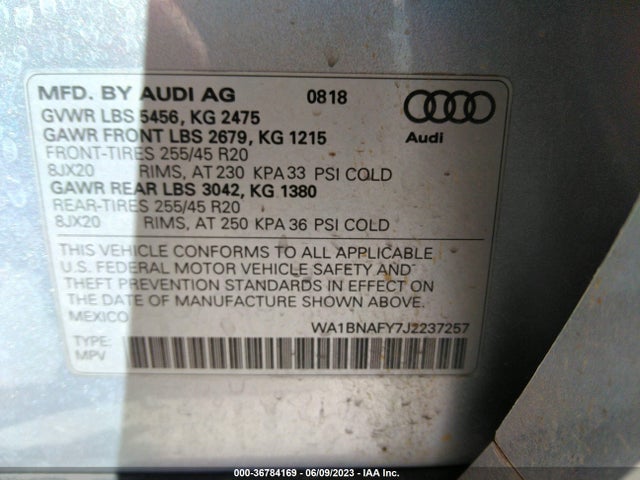WA1BNAFY7J2237257 Audi Q5 Premium Plus