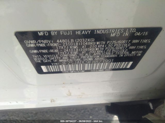 JF2SJADC9FH823991 Subaru Forester 2.5i Premium