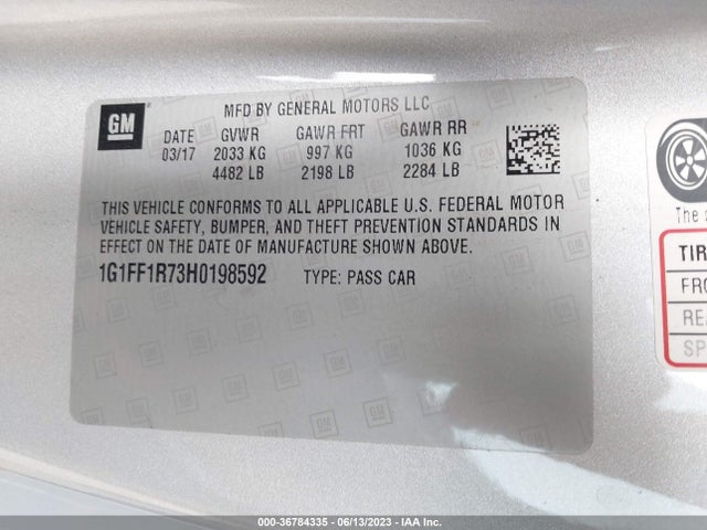 Chevrolet Camaro 1ss 2017 1G1FF1R73H0198592 Image 14