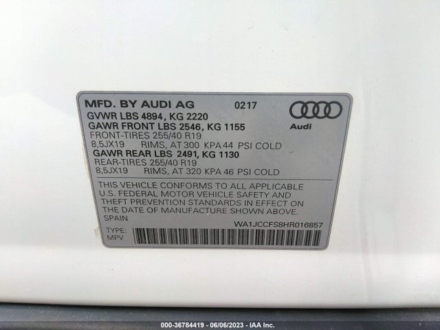 WA1JCCFS8HR016857 Audi Q3 Premium Plus