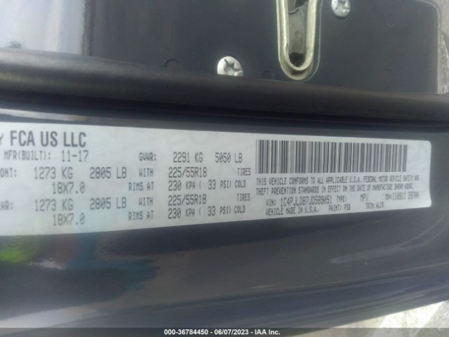 1C4PJLDB7JD589051 Jeep Cherokee Limited