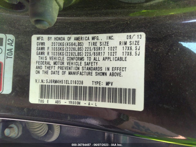 Honda CR-V EX 2014 5J6RM4H51EL016338 Image 9