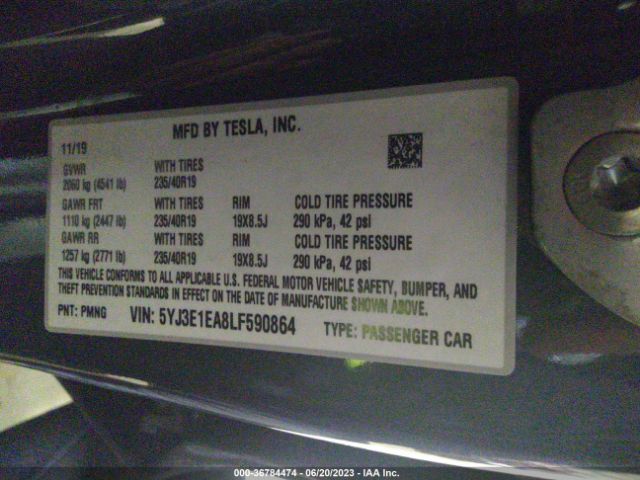 5YJ3E1EA8LF590864 Tesla Model 3 Standard Range