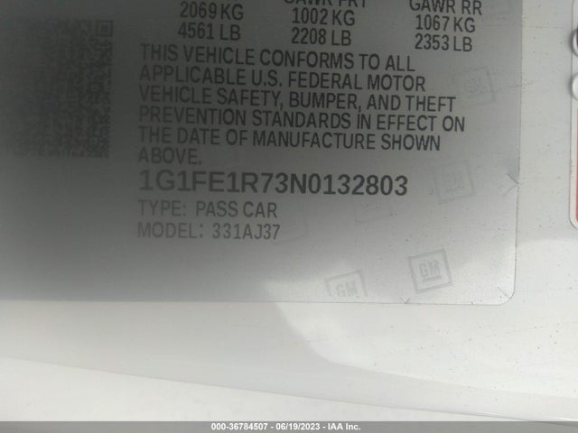 Chevrolet Camaro 1ss 2022 1G1FE1R73N0132803 Image 9
