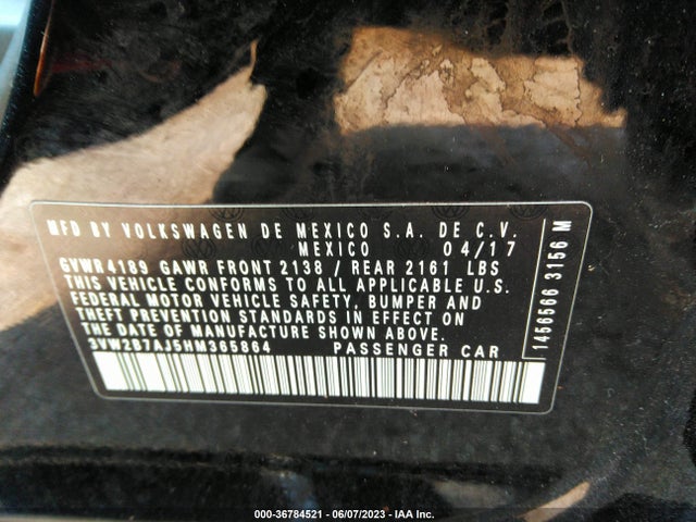 3VW2B7AJ5HM365864 Volkswagen Jetta 1.4t S