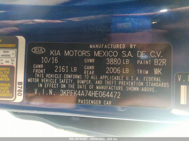 3KPFK4A74HE064472 KIA FORTE LX