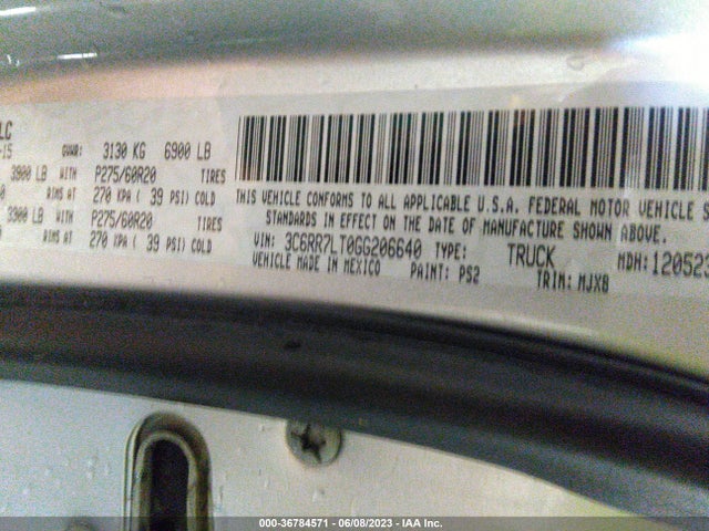 3C6RR7LT0GG206640 RAM 1500 Big Horn