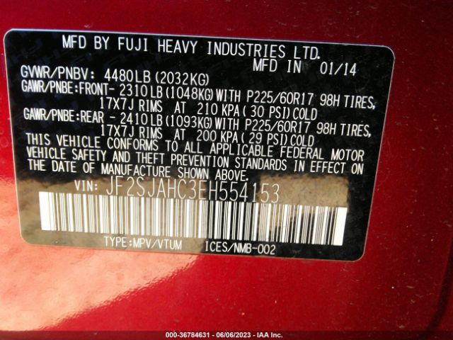 JF2SJAHC3EH554153 Subaru Forester 2.5i Limited