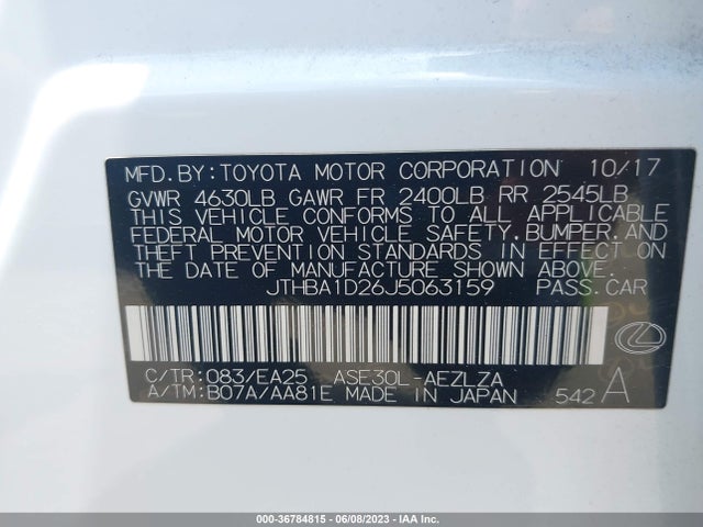 Lexus Is Is 300 2018 JTHBA1D26J5063159 Image 11