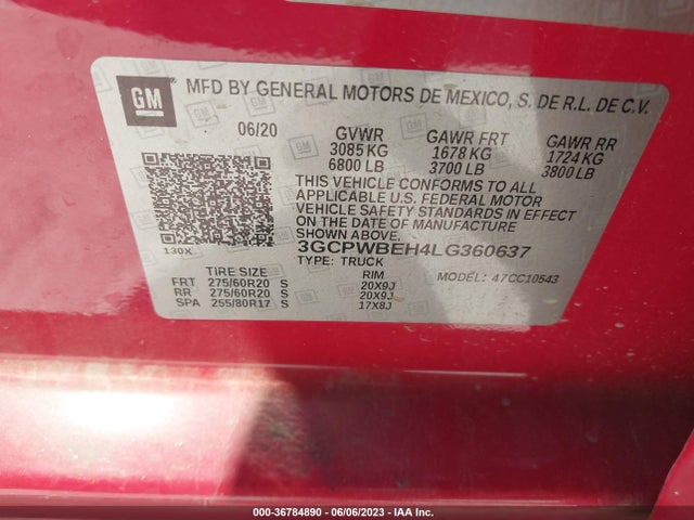 Chevrolet Silverado 1500 Custom 2020 3GCPWBEH4LG360637 Image 9