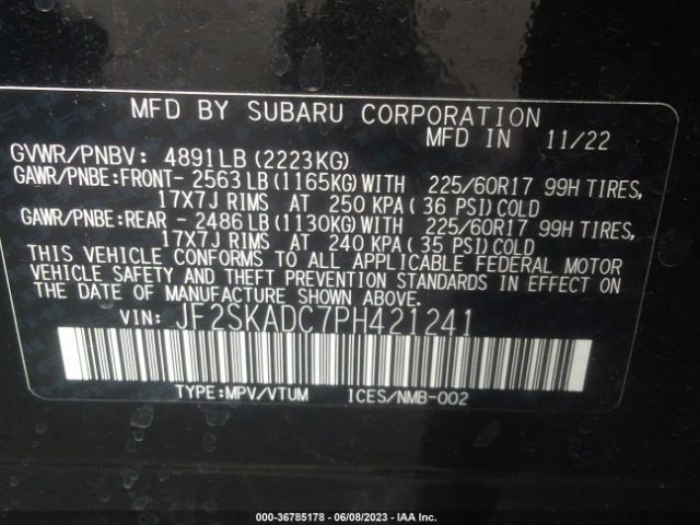 JF2SKADC7PH421241 Subaru Forester Premium