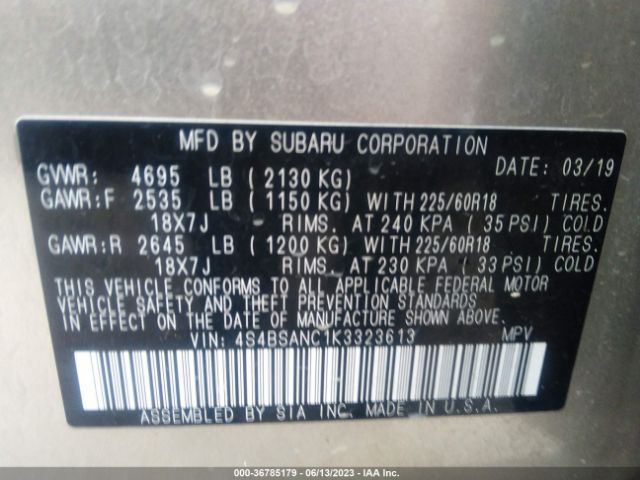 4S4BSANC1K3323613 Subaru Outback Limited