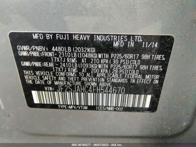 JF2SJAHC4FH544670 Subaru Forester 2.5i Limited