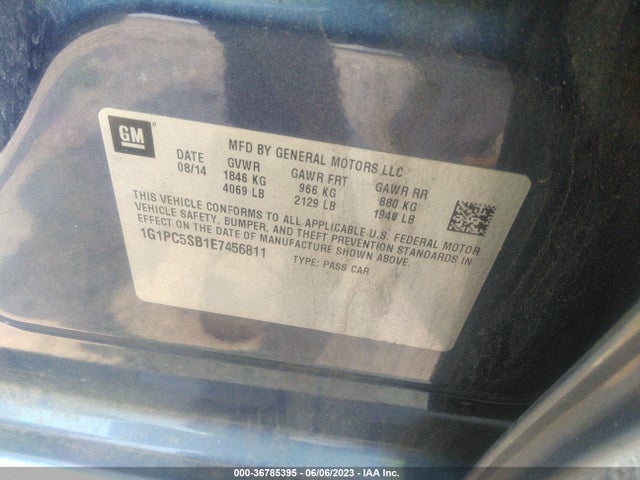 Chevrolet Cruze 1lt 2014 1G1PC5SB1E7456811 Image 9
