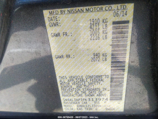 Nissan Altima 2.5 S 2015 1N4AL3AP3FN313974 Image 10