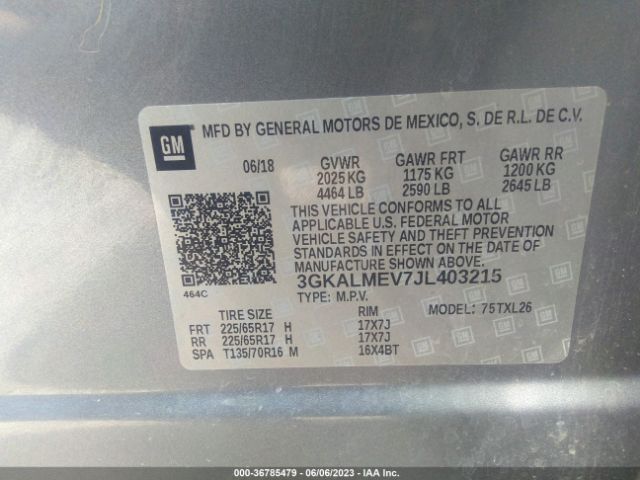 3GKALMEV7JL403215 GMC Terrain Sle