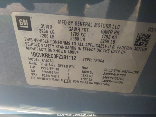 Chevrolet Silverado 1500 Lt 2015 1GCVKREC0FZ291112 Image 9