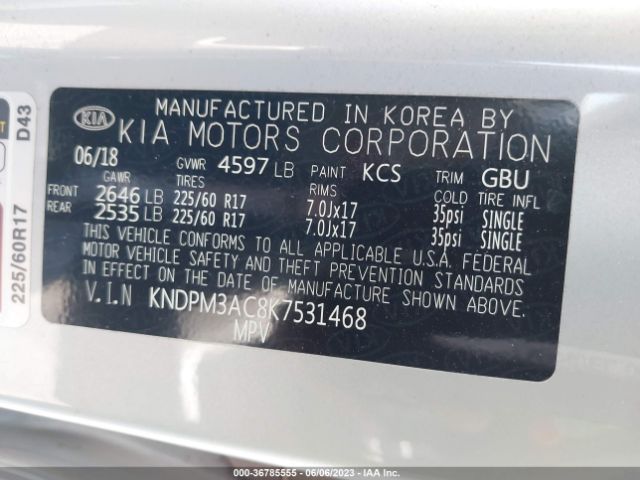 KNDPM3AC8K7531468 KIA Sportage Lx