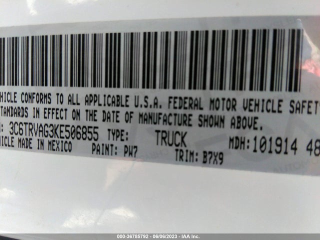 3C6TRVAG3KE506855 RAM Promaster Cargo Van
