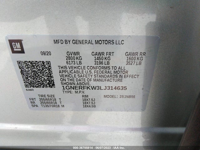 Chevrolet Traverse Ls 2020 1GNERFKW3LJ314635 Image 9