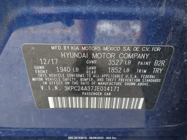 Hyundai ACCENT SE 2018 3KPC24A37JE014171 Image 9